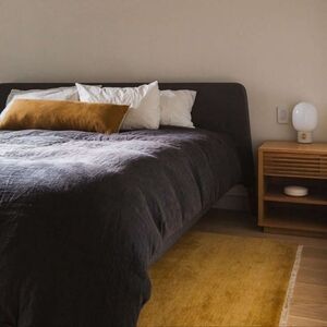 Heavyweight 100% Linen Charcoal Grey Queen Duvet Cover + Pillowcases